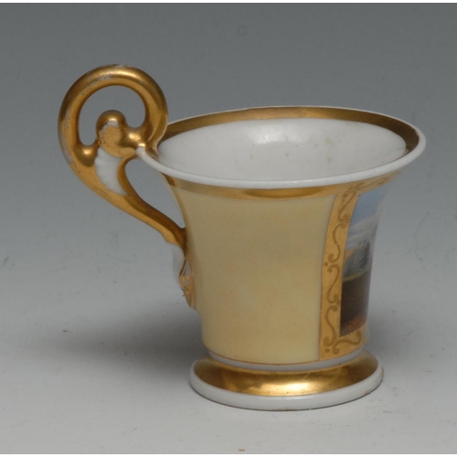 564 - A Chamberlains Worcester named view miniature cabinet cup, of Regency shape, painted with a titled t... 