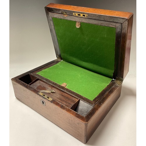 160 - A Victorian rosewood writing box, c.1860, 30.5cm wide