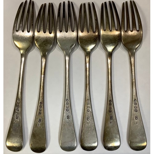 170 - A set of six Victorian silver forks, London 1876, 237g