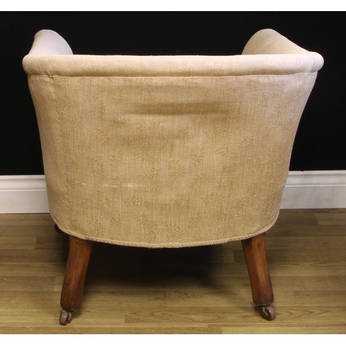 1659 - A late 19th century drawing room tub chair, 73cm high, 69cm wide, the seat 44cm wide and 51cm deep