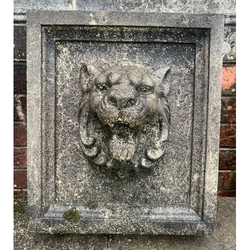 3174 - A garden wall plaque, as a lion mask, 38.5cm high, 33cm wide

**Please note that some of the lots in... 