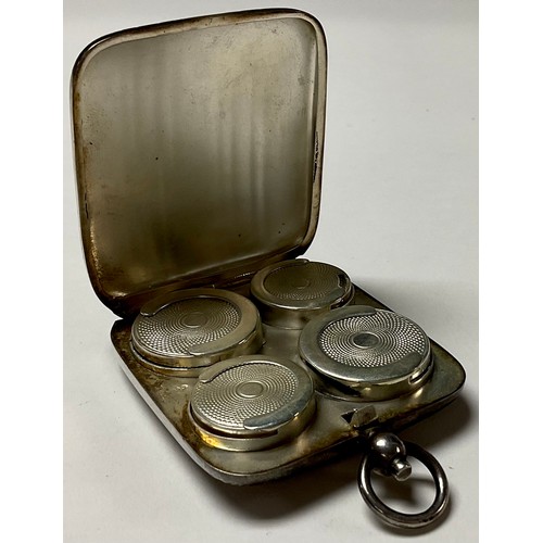 241 - An early 20th century plated double sovereign and half sovereign case, fob suspension loop