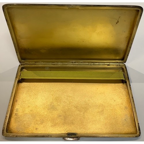 304 - An Edward VIII silver cigarette case, engine turned overall, Birmingham 1936, 177g