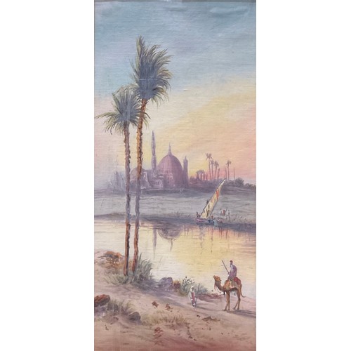 310 - English School (early 20th century)
Mosque by the Waddi
watercolour, 51cm x 24cm