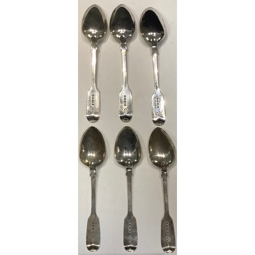 297 - A set of six Victorian silver teaspoons, London 1851, 91g