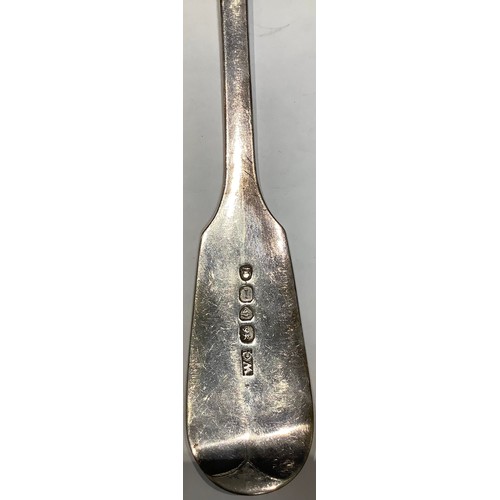 306 - A pair of Georgian silver serving spoons, London 1821, London 1826, 139g