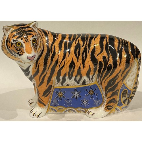 406 - A Royal Crown Derby paperweight, Siberian Tiger, visitor centre exclusive, limited edition 23/750, g... 