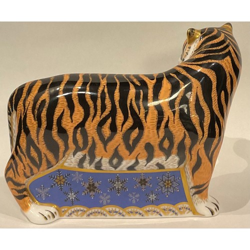 406 - A Royal Crown Derby paperweight, Siberian Tiger, visitor centre exclusive, limited edition 23/750, g... 