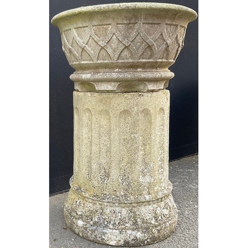 3178 - A garden planter on stand, 78cm high overall, the planter 50cm diameter