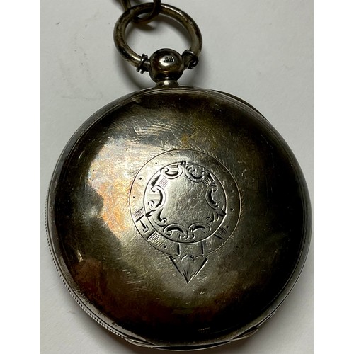 477 - A Victorian silver open face pocket watch, Birmingham 1884, with a Victorian human hair pocket watch... 