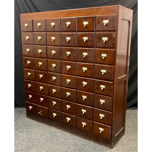 32 - A forty-eight drawer mahogany Haberdashery cabinet, mid 20th century, 155cm tall x 147cm wide x 40.5... 