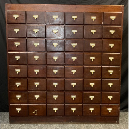 32 - A forty-eight drawer mahogany Haberdashery cabinet, mid 20th century, 155cm tall x 147cm wide x 40.5... 