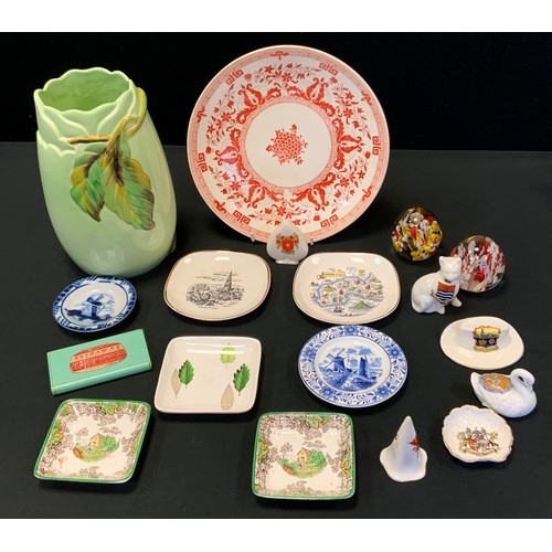 101 - Ceramics - Clarice Cliff, 'My Garden'; Crested Ware,  Matlock,  Clay Cross; Minton Plate; etc