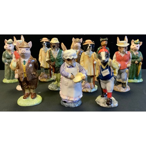 107 - Beswick English Country Folk collection models, ECT 1-8 inc Huntman Fox, Fisherman Otter, Gardener R... 