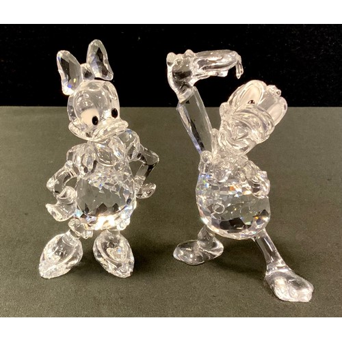 166 - A Swarovski Crystal glass Disney showcase collection Model,  Donald Duck another ; Daisy Duck, issue... 