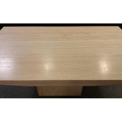 211 - Interior design - a modern design Moscato Beige type reconstituted marble dining table, 74cm tall x ... 