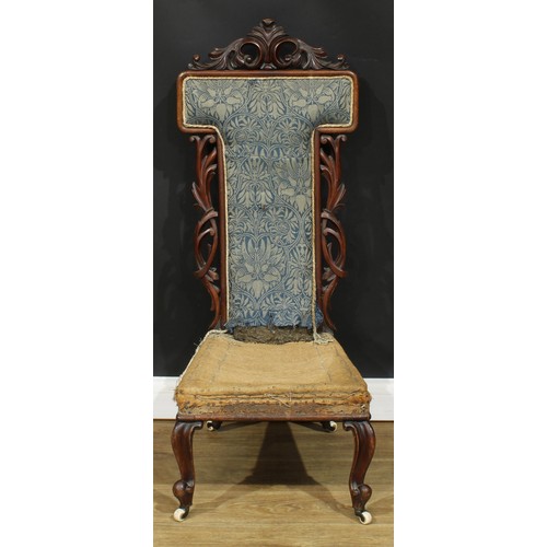 221 - A Victorian mahogany prie-dieu chair, 109cm high, 46cm wide, the seat 42.5cm wide and 38cm deep; a V... 