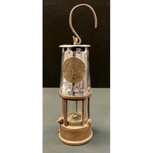 234 - An Eccles ‘Protector lamp and lighting company’ miners lamp, type GR6S, no 13, 33cm high overall.