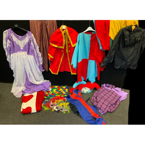 246 - Costumes - Cinderella; ballgown, fairy godmother, prince charming; Jester, dancer dresses; masks; et... 