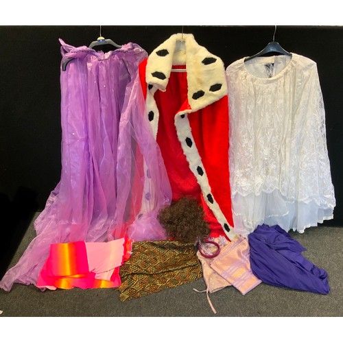 246 - Costumes - Cinderella; ballgown, fairy godmother, prince charming; Jester, dancer dresses; masks; et... 