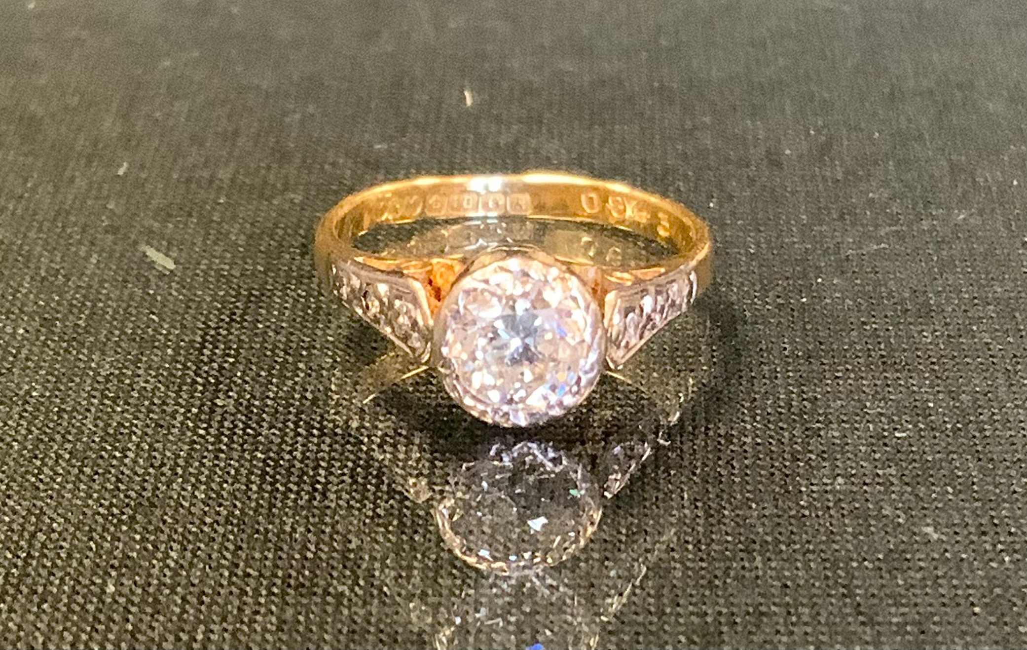 A diamond solitaire ring, round brilliant cut diamond, approx 0.33ct
