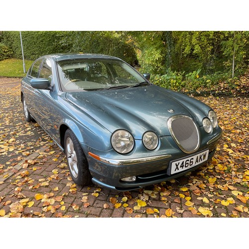 1 - A 2000 Jaguar S-Type four door saloon car, 3.0 litre V6 SE, petrol, five speed automatic, registrati... 