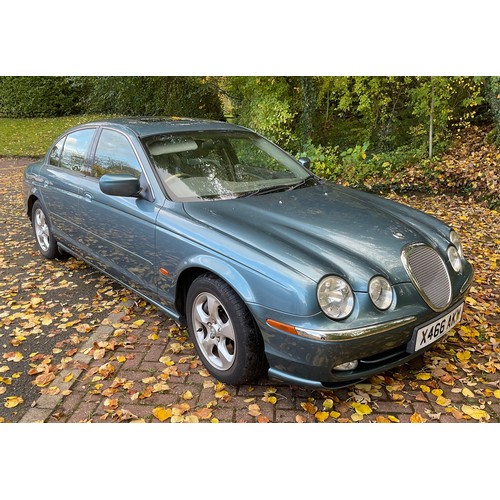 1 - A 2000 Jaguar S-Type four door saloon car, 3.0 litre V6 SE, petrol, five speed automatic, registrati... 