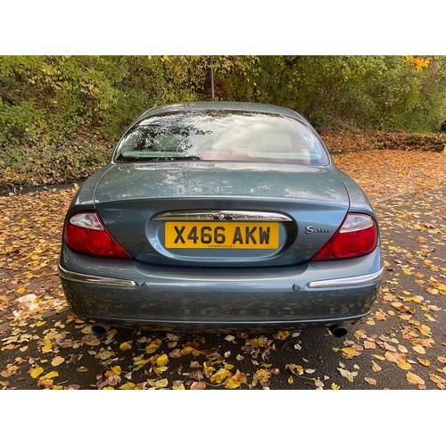 1 - A 2000 Jaguar S-Type four door saloon car, 3.0 litre V6 SE, petrol, five speed automatic, registrati... 