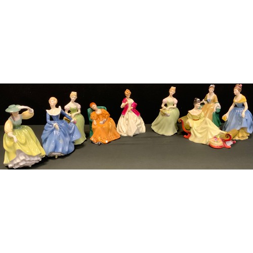 3 - A Royal Douton Figure - Elegance, HN2264; Clarissa,HN 2345; Buttercup, HN 2309; Fragrance, HN  2334;... 