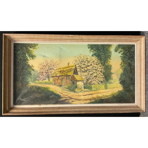 30 - French school, mid 20th century, 'South of France, Farm Buildings', indistinctly signed, oil on canv... 