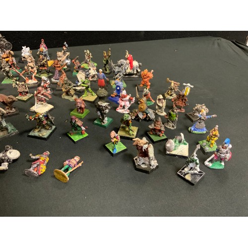 170 - Games Workshop/Warhammer and Wargaming metal figures, mostly painted inc Uruk Hai, Orcs, Clerics, Wa... 