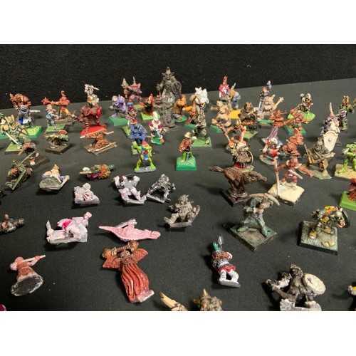 170 - Games Workshop/Warhammer and Wargaming metal figures, mostly painted inc Uruk Hai, Orcs, Clerics, Wa... 