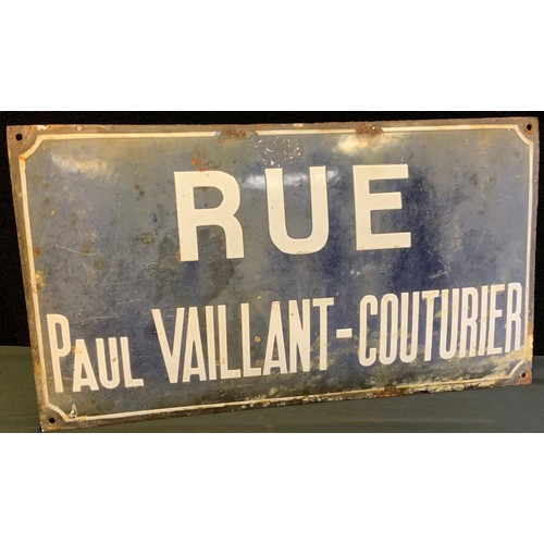 294 - A French Enamel sign, RUE PAUL VAILLANT-COUTURIER, 25cm x 45cm.