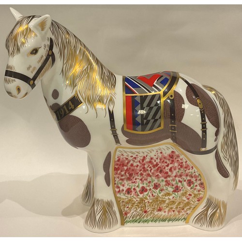 56 - A Royal Crown Derby paperweight, The Derby War Horse, to commemorate the centenary of WWI 1914 - 191... 