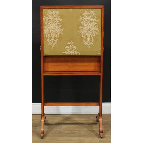 114 - An unusual 19th century satinwood folding desk, the fall front applied with a linen map of Italy, en... 