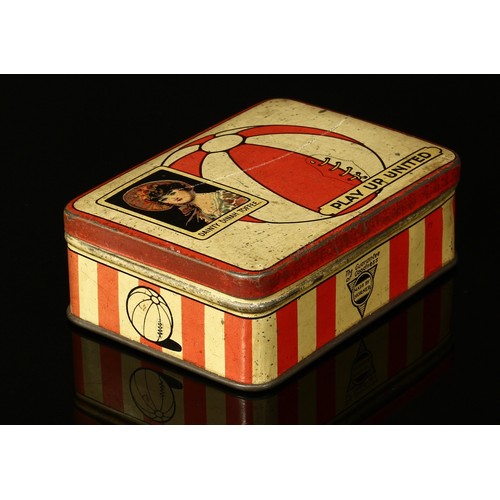 4275 - Advertising, Sport, Football - an early 20th century rounded rectangular Dainty Dinah Toffee tin, 'P... 