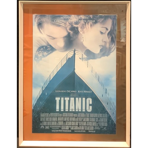 4416 - Framed and laminated Titanic 1998 original move poster. 61cm x 42.5cm.