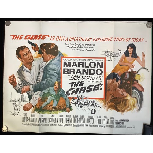 4418 - 3 1960s Spy / Crime Thriller movie posters. The Chase (1966) - Marlon Brando, Jane Fonda. Robbery (1... 