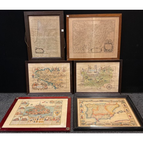 44 - Antique maps - Blaeu, by and after, 'Burgundiae, tum Ducatus tum Comitatus', 49cm x 60cm;  M. Bonne,... 