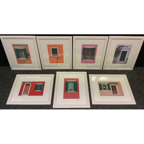 62 - Robert Rowe, ‘Burano, Venice’, a part set of eight (missing number four), signed, limited edition ph... 