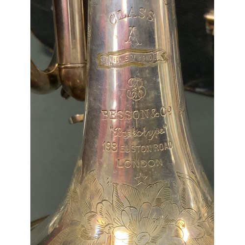 109 - A Besson & Co ltd Classa prototype cornet, serial number 72534, circa 1900, cased