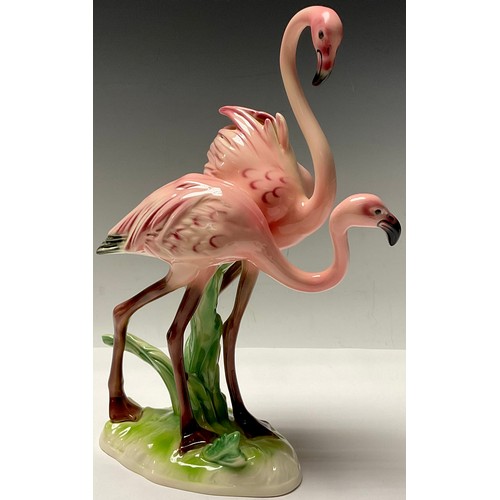 46 - A Goebel model, of two flamingos, 33.5cm high, printed marks, model no.38 688 34