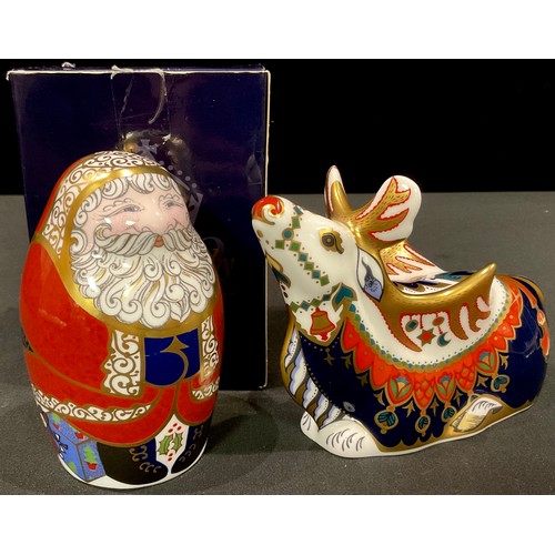 61 - A Royal Crown Derby paperweight, Santa Claus, exclusive signature edition of 750, gold stopper, boxe... 