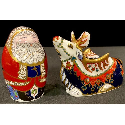 61 - A Royal Crown Derby paperweight, Santa Claus, exclusive signature edition of 750, gold stopper, boxe... 