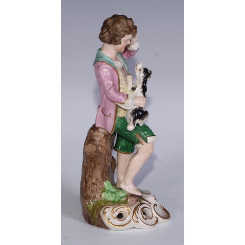 103 - A Sampson Hancock Derby figure, allegorical of summer, modelled as a young girl gathering flowers, 1... 