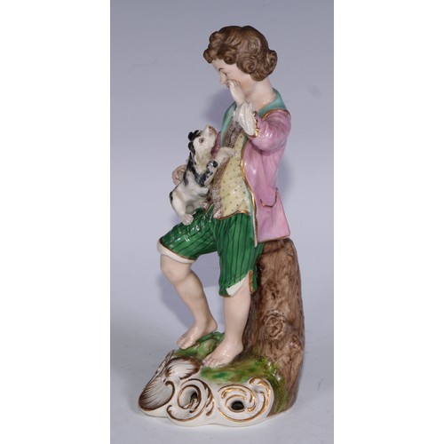 103 - A Sampson Hancock Derby figure, allegorical of summer, modelled as a young girl gathering flowers, 1... 