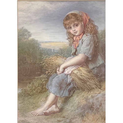 118 - A pair of 19th century lithographic prints, of children in pastoral settings, 41cm x 30cm, each gilt... 