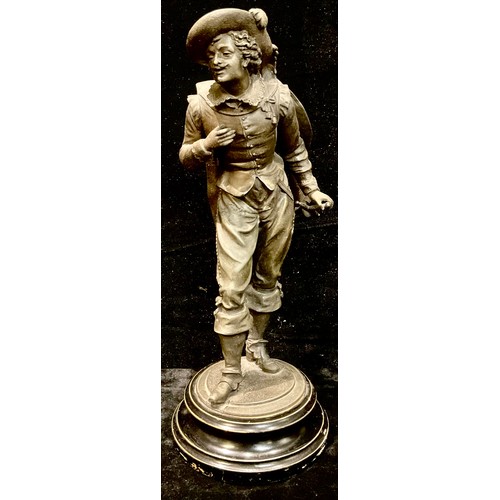 151 - A Victorian spelter figure, of a Cavalier, 45.5cm high