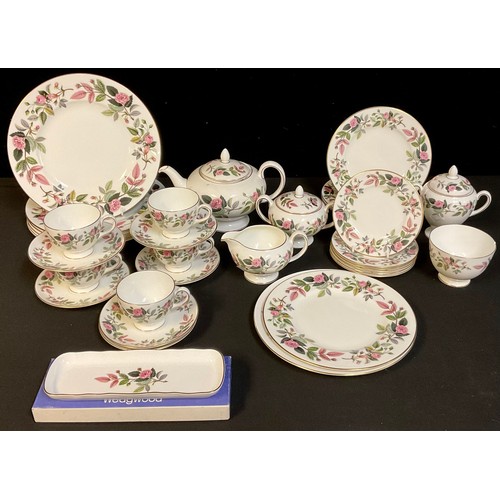 171 - A Wedgwood Hathaway Rose pattern part dinner and tea service, comprising dinner plates, dessert plat... 