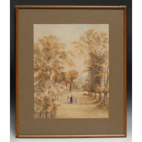 894 - English School (early 19th century)
The Promenade to Church
watercolour, 34cm x 27cm